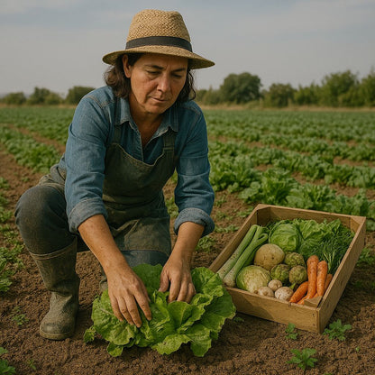 Caja verdura variada de huerta de temporada de Merce
